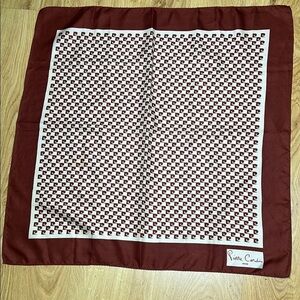 Pierre Cardin Paris 26” Square Graphic Print 100% Silk Hand Rolled Scarf